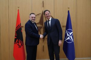 Shqipëria Riafirmon Rolin e saj Strategjik në NATO: Ministri Nufi Takohet me Sekretarin e Përgjithshëm Rutte ermal nufi mark rutte